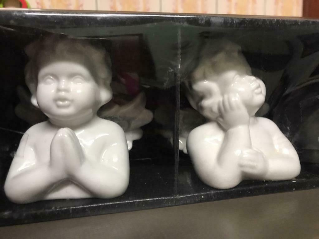 set van 2 beeldjes engeltjes, Verzamelen, Beelden en Beeldjes, Ophalen of Verzenden, Nieuw, Religie