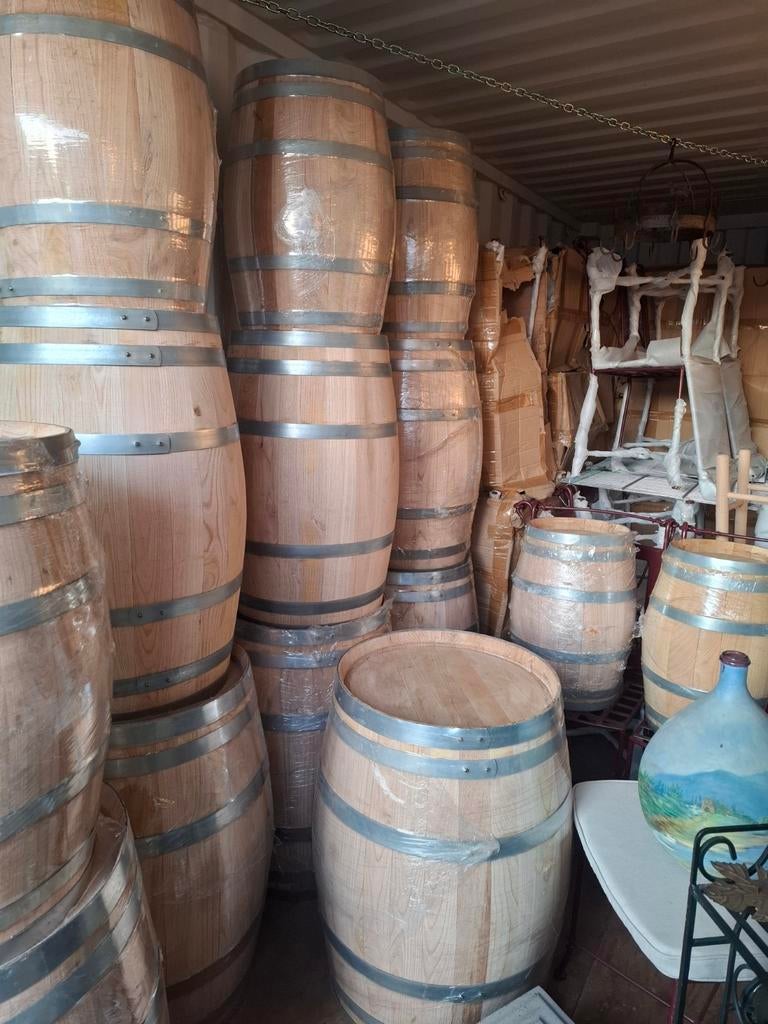 Kastanje houten NIEUWE porto vaatjes als decoratie, Ophalen