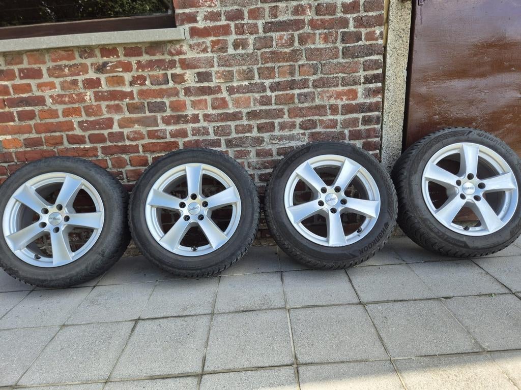 Winterbanden op velgen 205/55-16, Ophalen, Gebruikt, 16 inch, Banden en Velgen