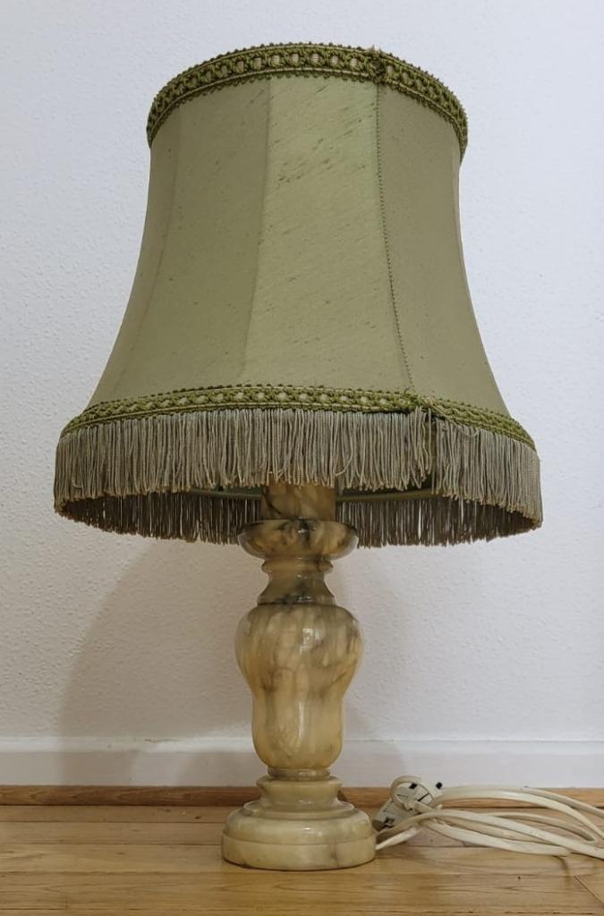 Lampe vintage en albâtre véritable – faite main en Italie, Enlèvement