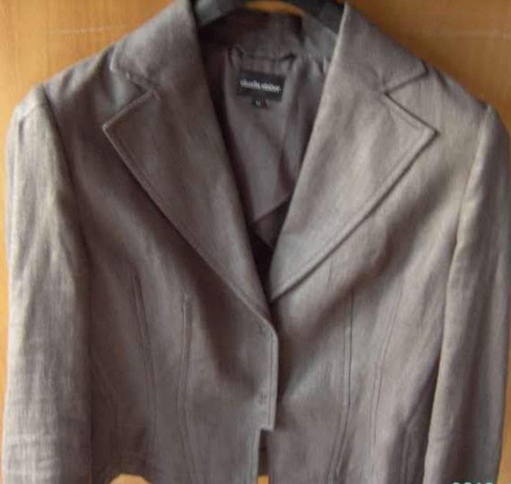 NIEUW - bruine linnen blazer - Claudia Sträter - maat 42, Bruin, Maat 42/44 (L), Claudia sträter, Ophalen of Verzenden