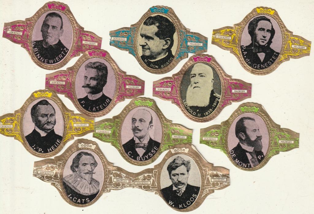 Lot de 10 anciens bracelets à cigares par « ODOR » Don Bosco, Envoi, Utilisé, Bagues de cigare