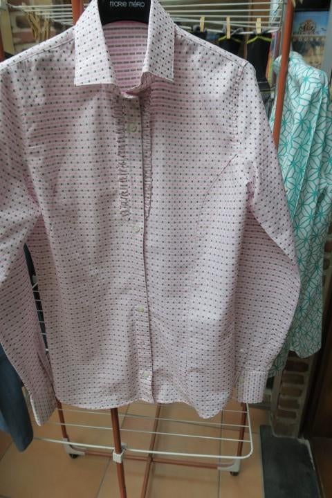 Blouse roze print blokjes ruches Butch mt 36, Kleding | Dames, Butch, Nieuw, Ophalen of Verzenden, Roze