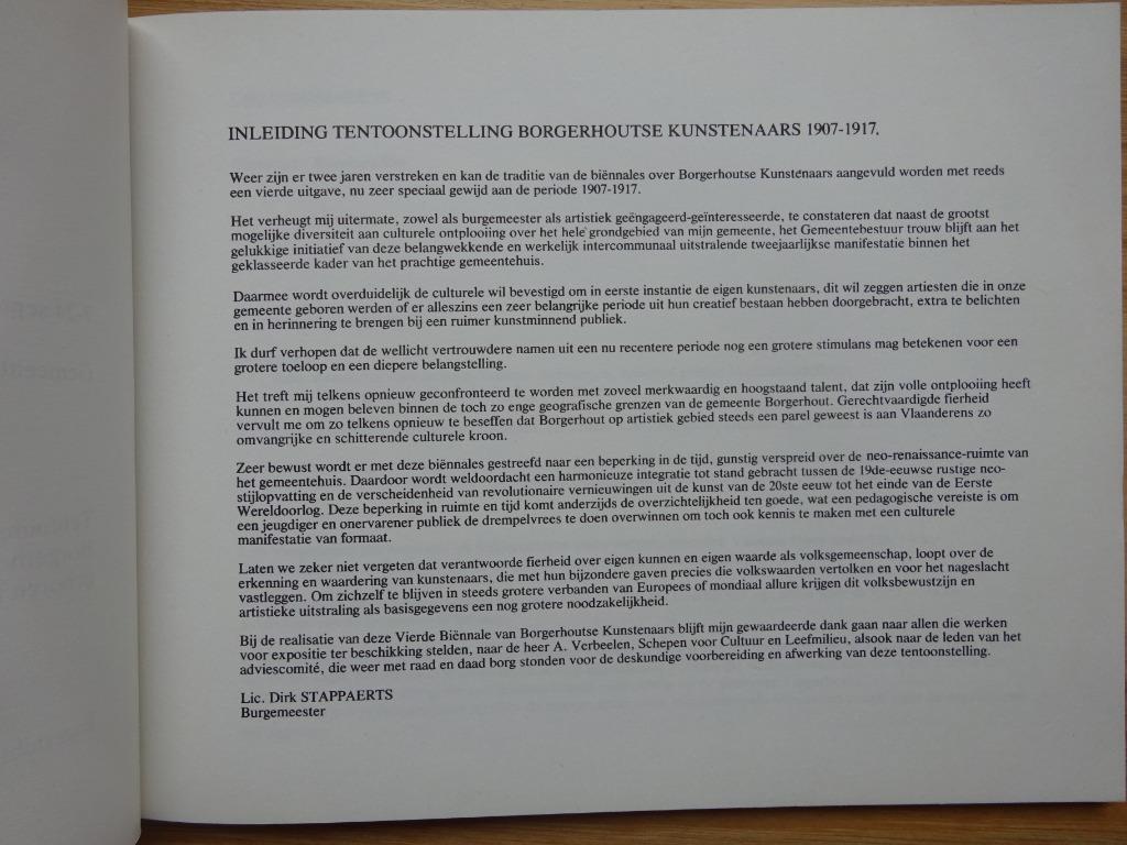 Borgerhoutse kunstenaars 1907-1917, Borgerhout 1979, Ophalen of Verzenden, Zo goed als nieuw, Schilder- en Tekenkunst