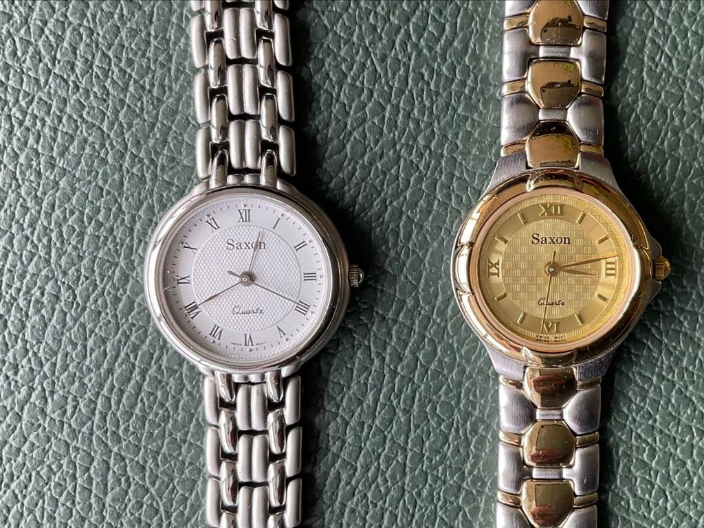 Saxon 2 vintage horloges, Ophalen of Verzenden, Gebruikt, Staal, Staal