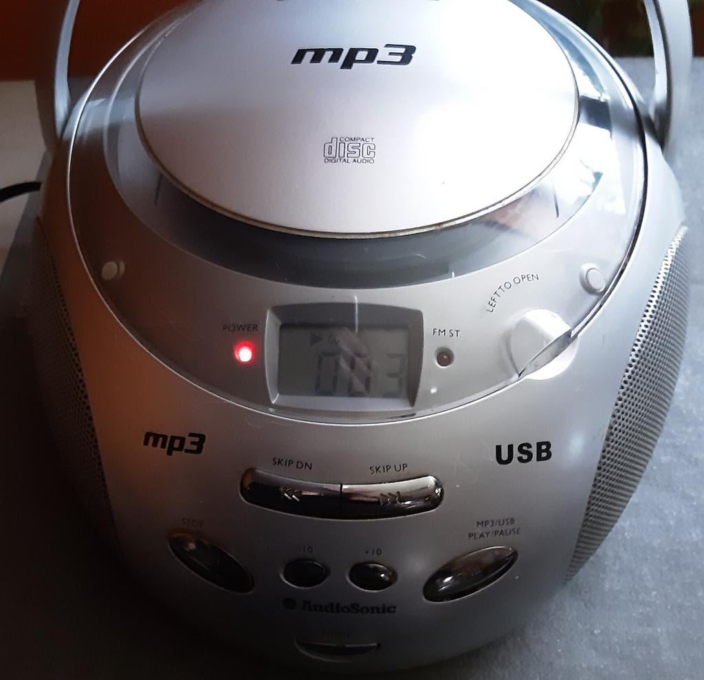 Radio CD AudioSonic gris, TV, Hi-fi & Vidéo, Radios, Utilisé, Radio, Avec lecteur de CD, Enlèvement ou Envoi