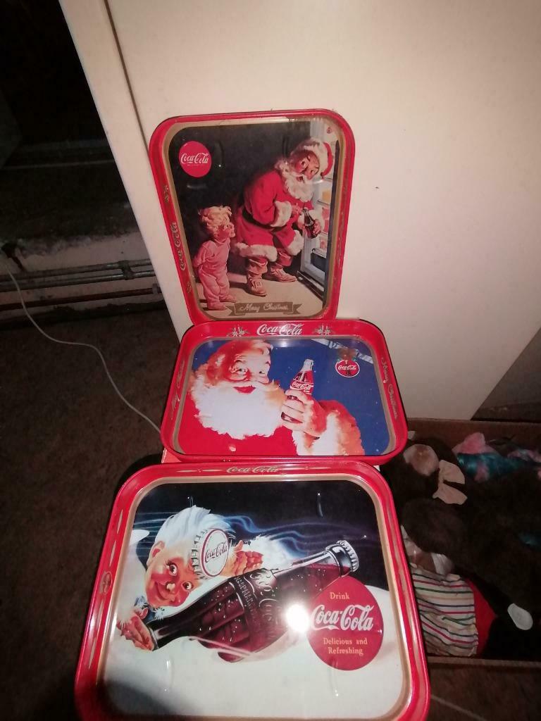 Coca Cola metalen plateaus, Verzamelen, Verzenden, Gebruikt