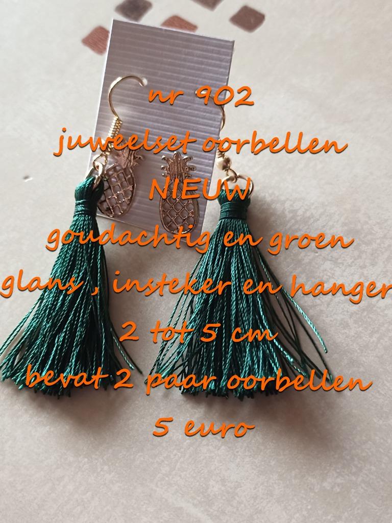 902. Juweelset : oorbellen , NIEUW , verzending inbegrepen, Handtassen en Accessoires, Oorbellen, Overige materialen, Hangers