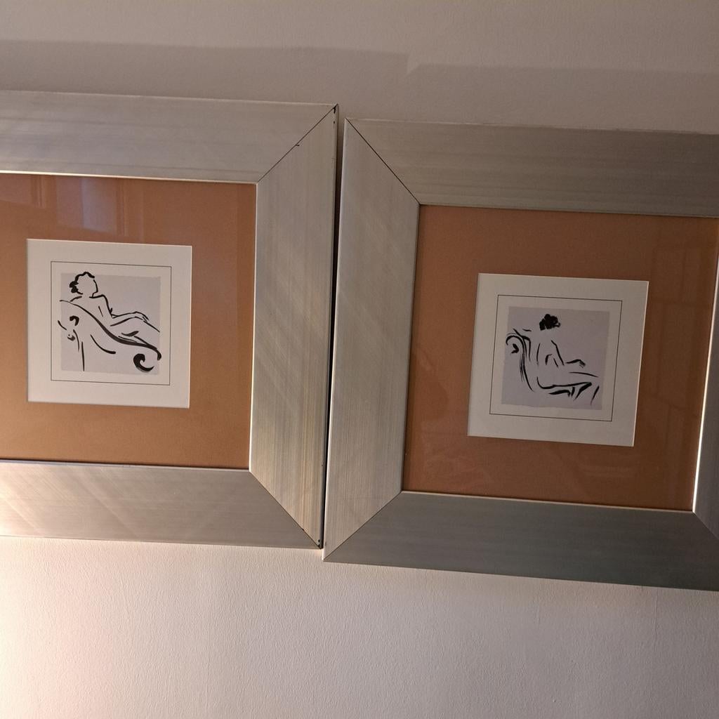 2 Mooie decoratieve kaders en schilderen 68x68 cm, Ophalen, Zo goed als nieuw, 50 tot 75 cm, 50 tot 75 cm