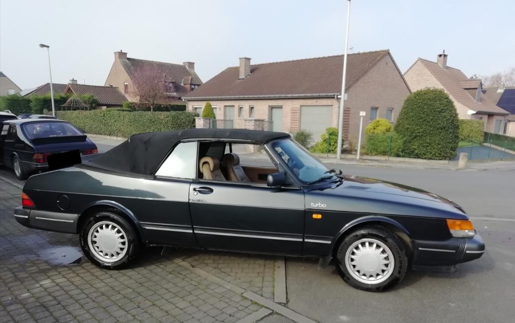Saab 900 turbo16, Auto's, Saab, Beige, Cabriolet, Zwart, Leder