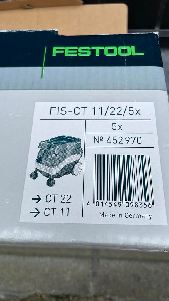 2 stofzuigerzakken Festool 452970, Ophalen of Verzenden, Nieuw, Stofzak