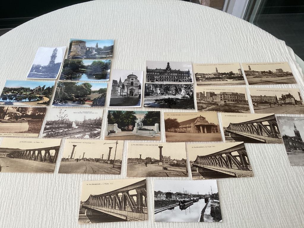 Lot van 24 oude postkaarten VALENCIENNES, Enlèvement ou Envoi, 1920 à 1940, Non affranchie, France