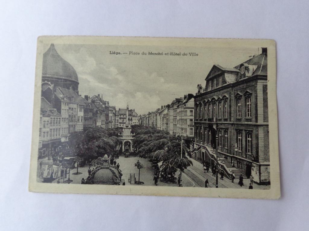 1 ancienne carte postale de Liège (Place du Marché), Enlèvement, Liège