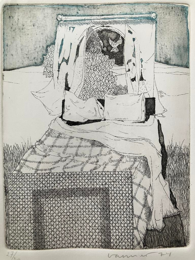 Ets Jan Vanriet (1948) Doorkijkje, 1975, Ophalen of Verzenden