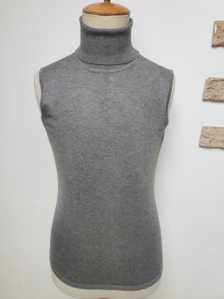 Très beau pull col roulé gris perle de chez Lady L, Enlèvement ou Envoi, Comme neuf, Taille 38/40 (M), Gris
