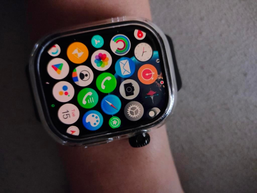 Smartwatch horloge, Handtassen en Accessoires, Smartwatches, Nieuw, iOS, Zwart, Afstand, Calorieverbanding, Conditie, GPS, Hartslag