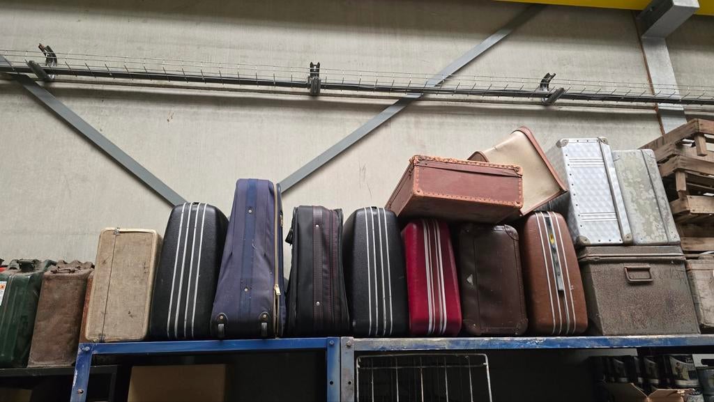 Vintage reiskoffer koffer antiek valies opbergkoffer, Ophalen, Gebruikt
