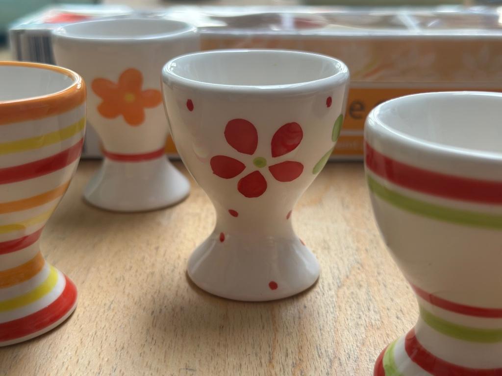 Set 4 Coquetiers céramique pain à la main, Ophalen, Nieuw