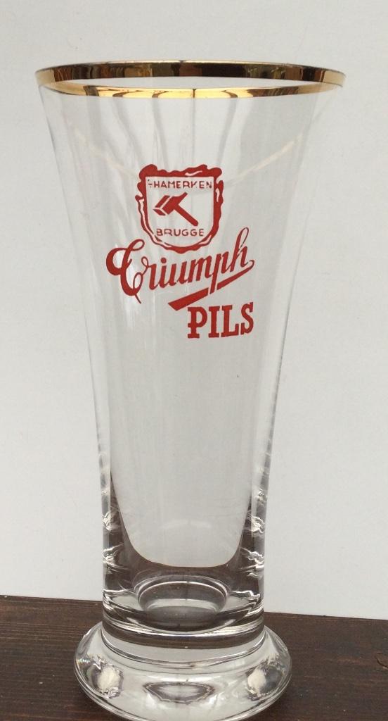Bier brouwerij glas Triumph Hamerken Brugge 33cl, Verzamelen, Ophalen of Verzenden, Zo goed als nieuw