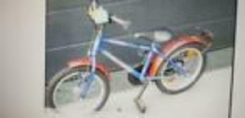 blauwe rode kinderfiets - 16 inch, Fietsen en Brommers, Ophalen, Gebruikt, 16 inch