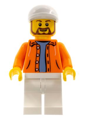Lego figuur sc040 Hot Dog Vendor / F1, Ophalen of Verzenden, Gebruikt, Losse stenen, Lego