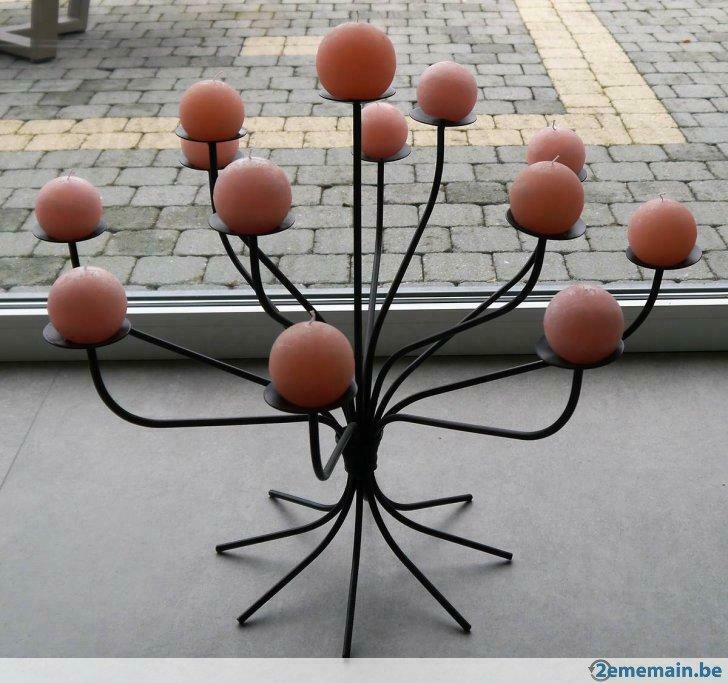 Chandelier 13 branches en fer forgé, Huis en Inrichting, Woonaccessoires | Kandelaars en Kaarsen, Gebruikt, Kandelaar