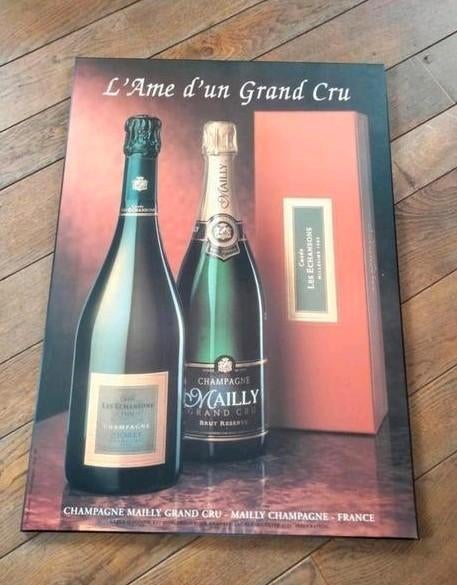 Mailly champagne publicité en bois (imitation bois) de 50X70, Enlèvement ou Envoi, Comme neuf, Champagne