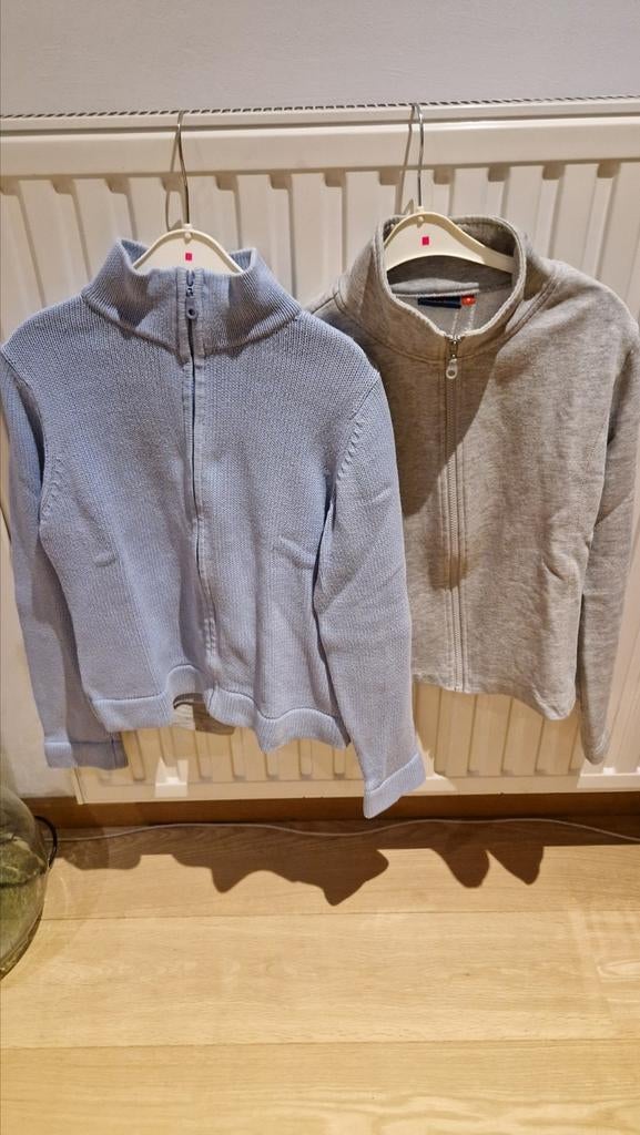 Set van 2 vestjes/sweatshirts met opklapbare kraag en hoge k, Ophalen, Zo goed als nieuw, Maat 36 (S), Blauw