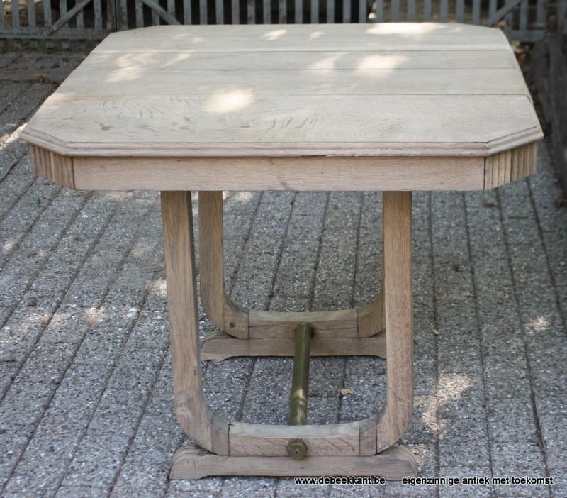 Retro vintage antieke oude eiken tafel artdeco opgekuist, Enlèvement ou Envoi