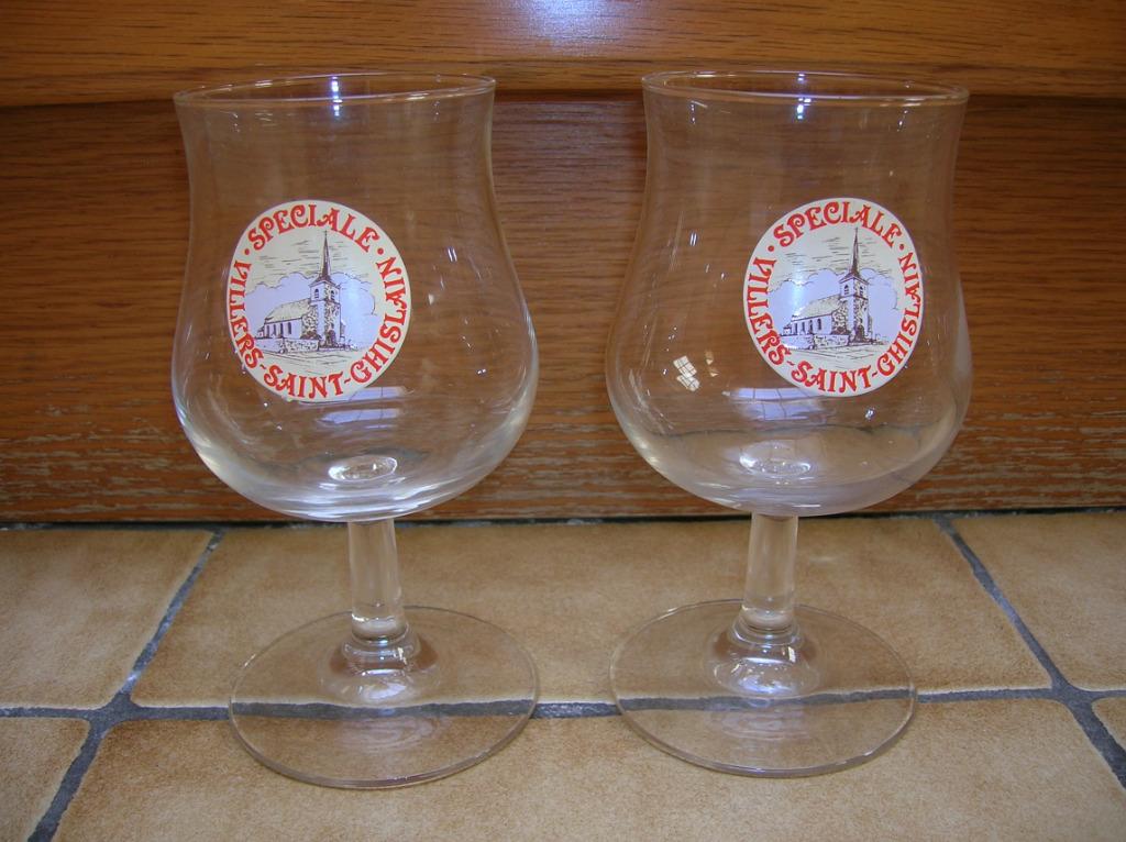 verres à bière "Spéciale Villers Saint-Ghislain" : 2 pièces, Collections, Enlèvement, Neuf, Verre ou Verres, Autres marques