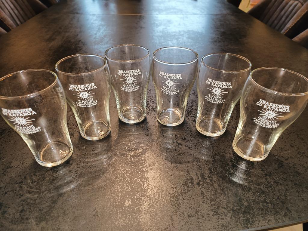 6 verres à limonade Brasseries du Katanga, Collections, Enlèvement, Neuf, Verre ou Verres