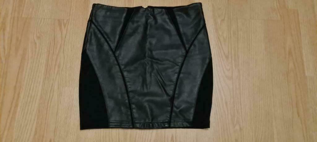 Jupe bi-matière noir strech Morgan - T.38/40, Taille 38/40 (M), Enlèvement ou Envoi, Longueur genou, Noir