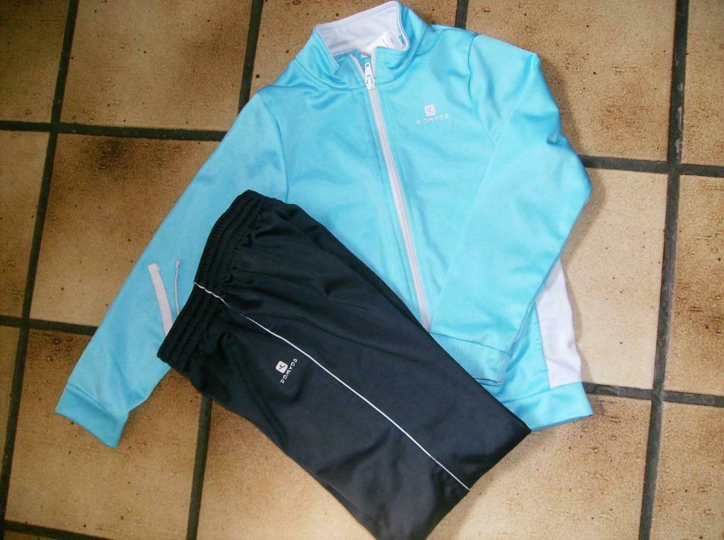 training blauwe vest -grijze broek van domyos mt 110, Ophalen, Gedragen, Wit, Overige typen