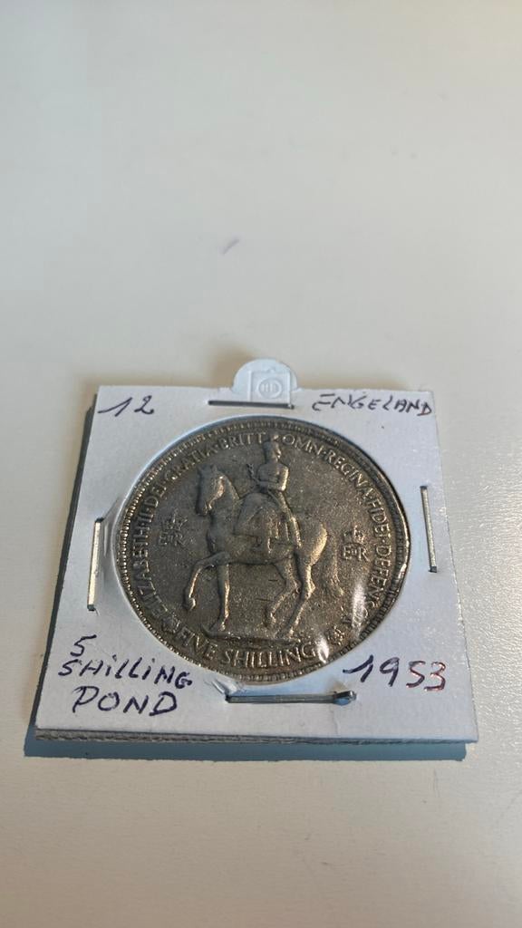Engeland 5 shilling pond 1953, Postzegels en Munten, Ophalen of Verzenden