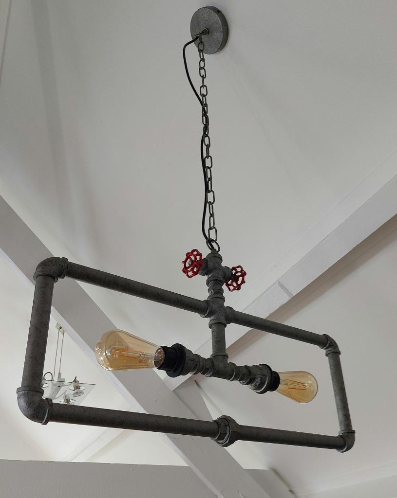 Industriele hanglamp en tafellamp, Ophalen, Zo goed als nieuw, Metaal, Retro