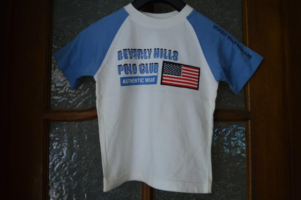 T-shirt wit/blauw Beverly hills polo club 5/6 jaar, Kinderen en Baby's, Gebruikt, Ophalen of Verzenden, Beverly hills, Shirt of Longsleeve