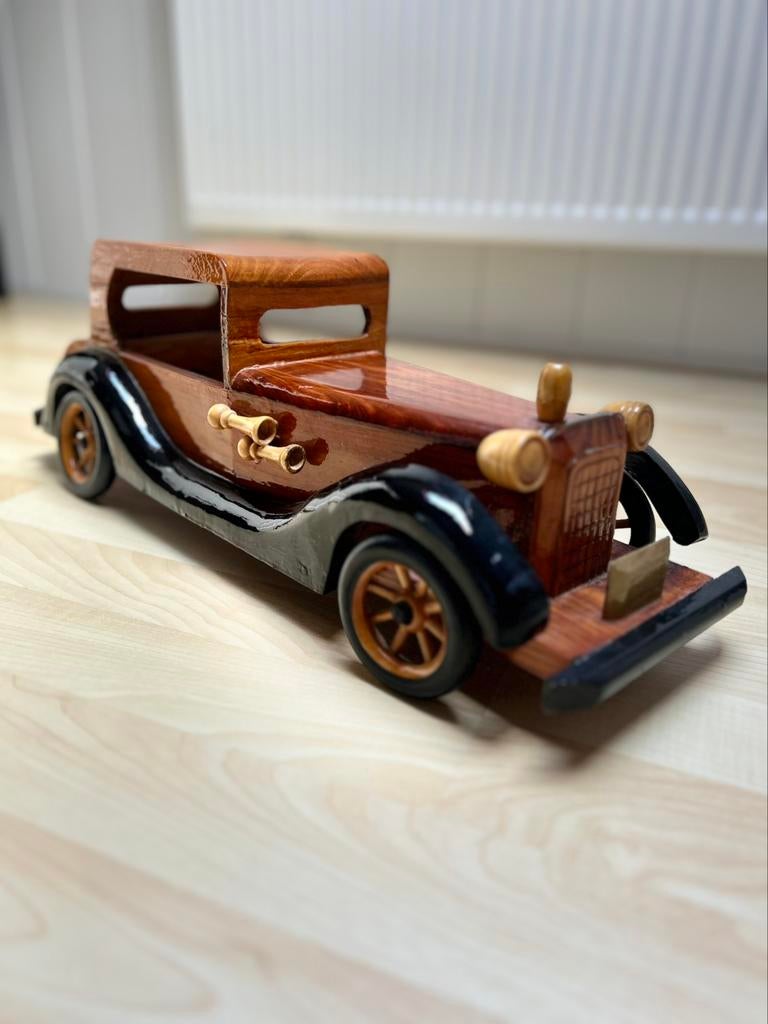 Houten oldtimer 50 cm.sierstuk, Antiquités & Art, Enlèvement