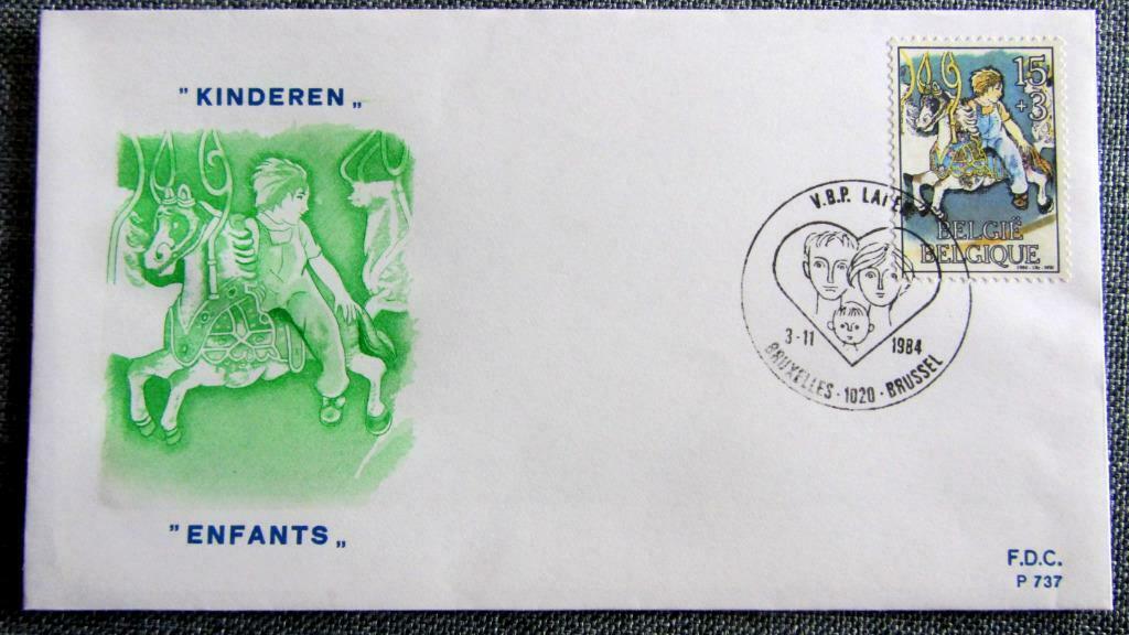 FIRST DAY COVER- SCOUTISME- KINDERSPELEN- BELGIË, Ophalen of Verzenden, Gestempeld, Overige thema's