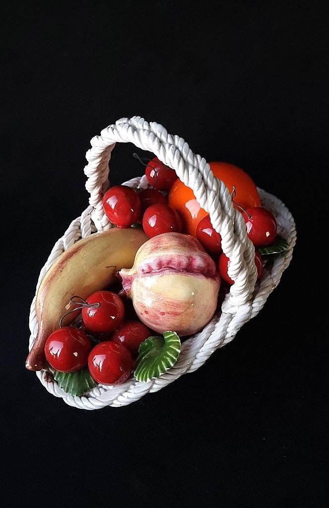 Corbeille à fruits style Capodimonte, Italie, 1950-1970, Antiquités & Art, Envoi