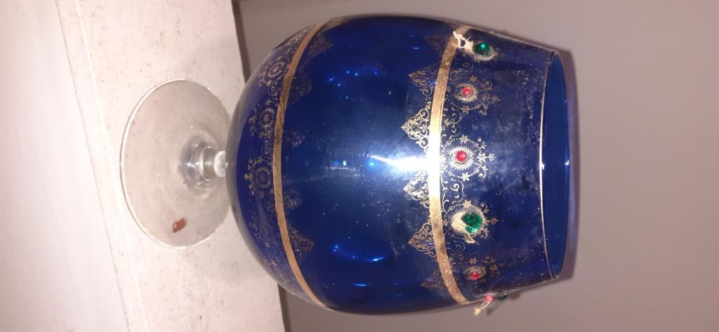 Cognac glas ,Italiaans Blauw  retro antiek, Antiek en Kunst, Ophalen