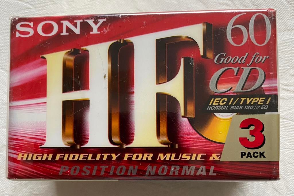 Lot de 3 cassettes musicales Sony de 60 minutes, Enlèvement ou Envoi, Neuf, dans son emballage, 2 à 25 cassettes audio, Vierge