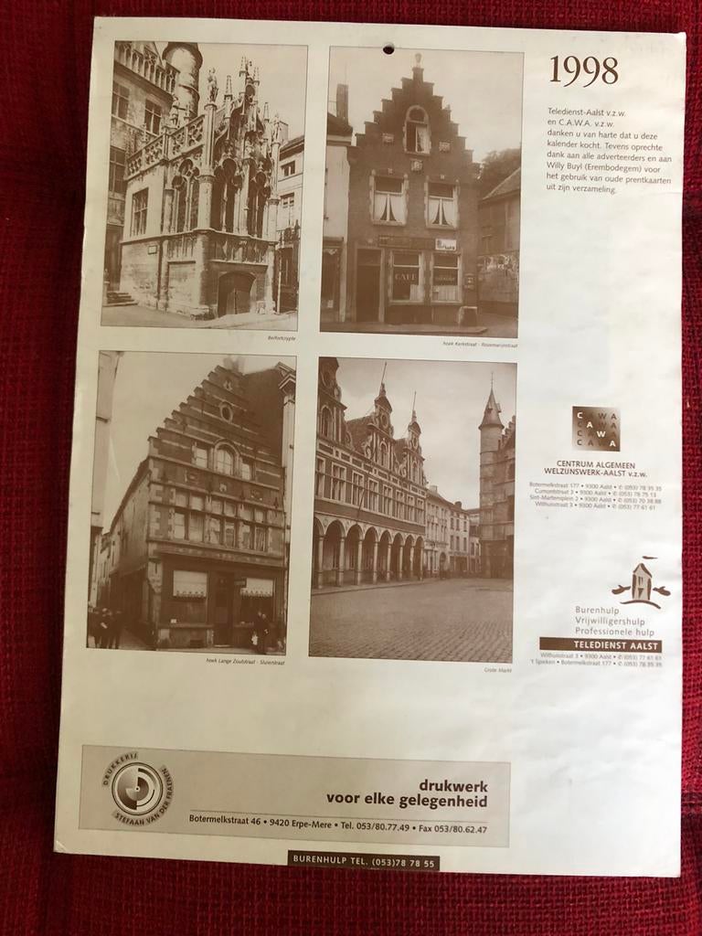 Kalender Aalst oude afbeeldingen 1998, Enlèvement ou Envoi, Comme neuf