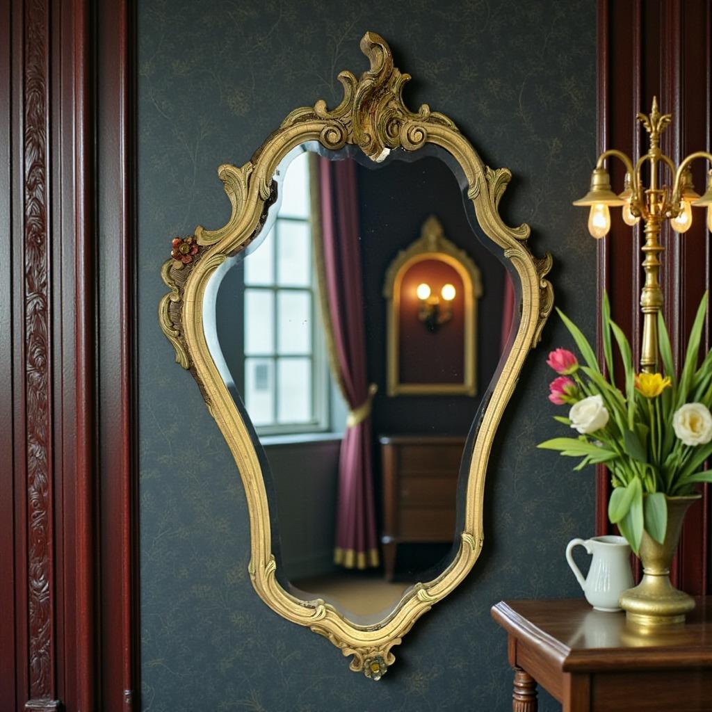 miroir/miroir mural baroque doré vintage XL, Enlèvement ou Envoi