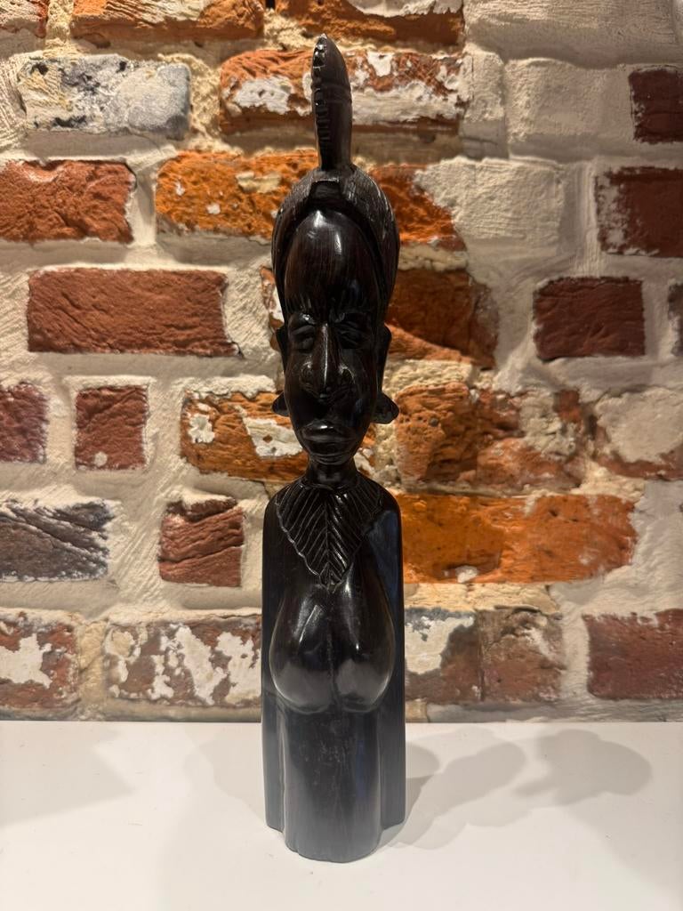 Afrikaans Ebbenhouten Beeldje, Antiek en Kunst, Ophalen of Verzenden