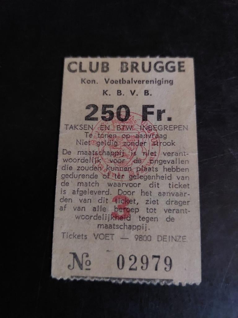 Ticket football fc brugge Liverpool 1976, Collections, Envoi