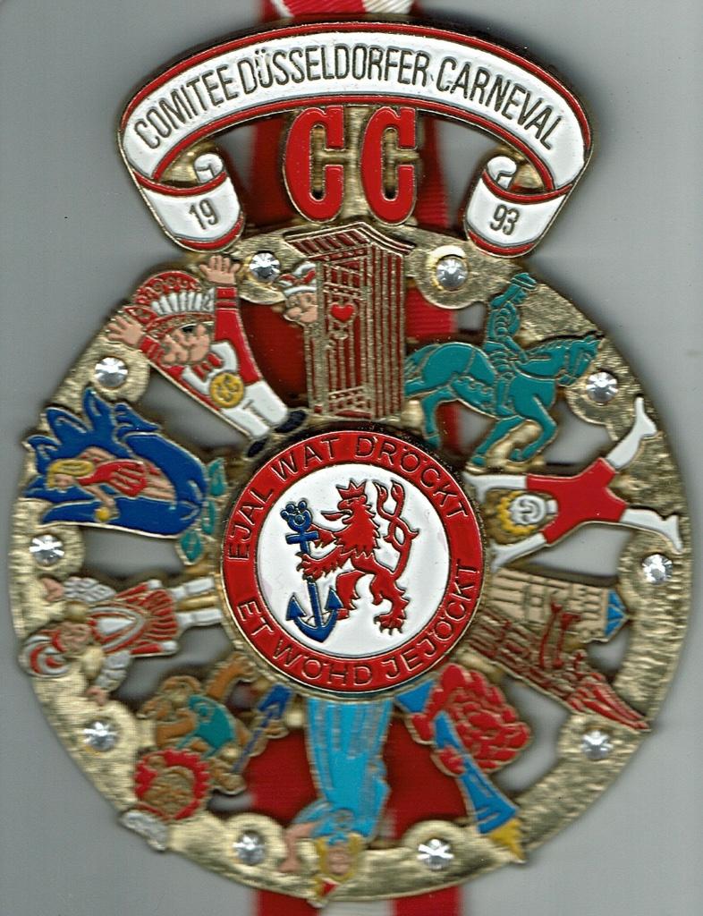 Medaille carnaval Düsseldorf Duitsland 1993, Verzenden, Overige materialen