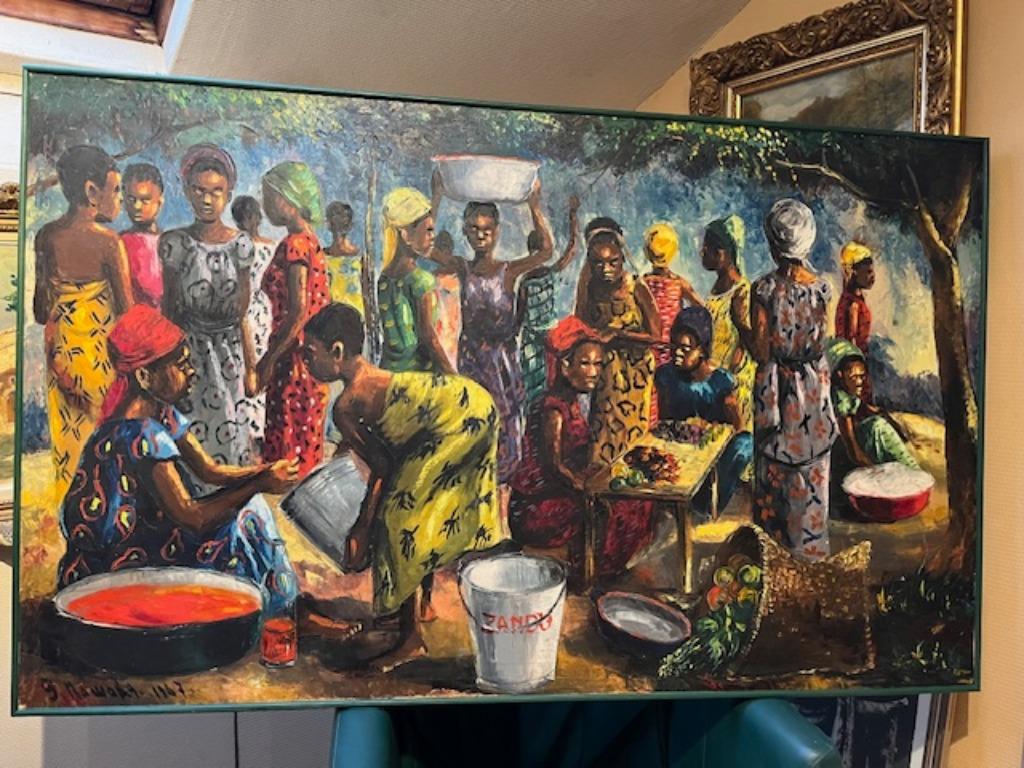 Peinture de G. Mawaka (africain), Antiquités & Art, Enlèvement