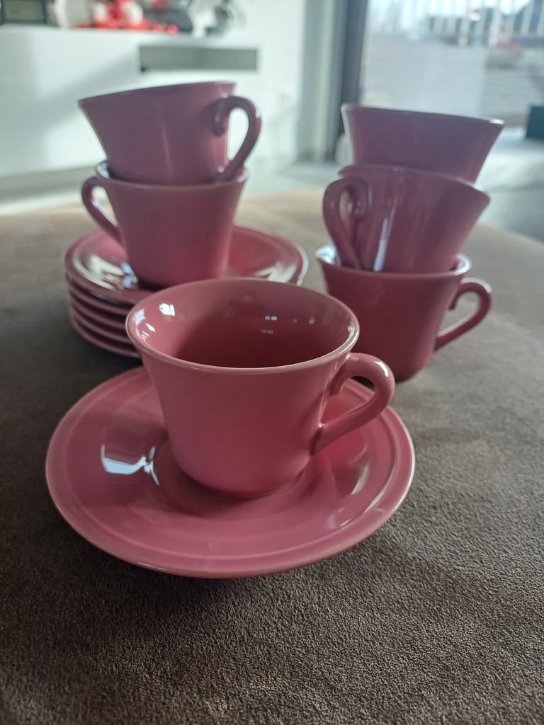 Espresso tasjes met bordje set van 6, Verzamelen, Ophalen of Verzenden, Porselein