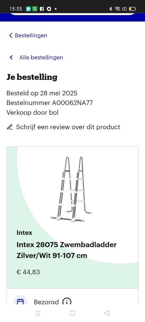 Zwembad ladder Intex 91-107cm. Verstelbaar nieuw, Ophalen, Nieuw, Ladder