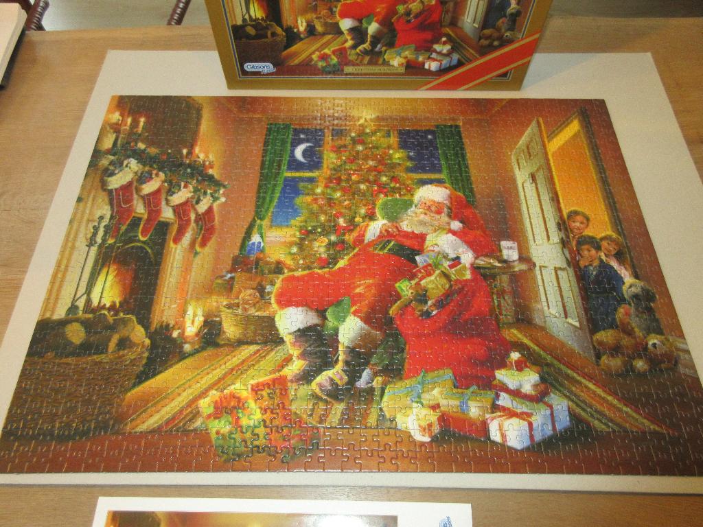 Kerstpuzzel van Gibsons., Ophalen, 500 t/m 1500 stukjes, Zo goed als nieuw, Legpuzzel